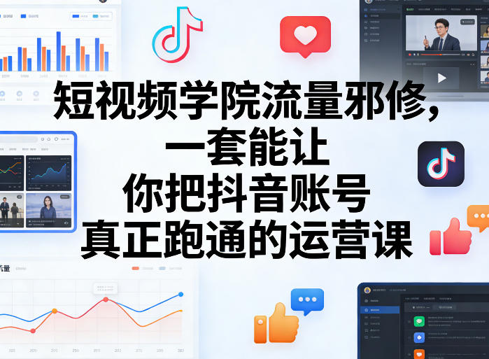 短视频学院流量邪修，一套能让你把抖音账号真正跑通的运营课-孔明聊项目
