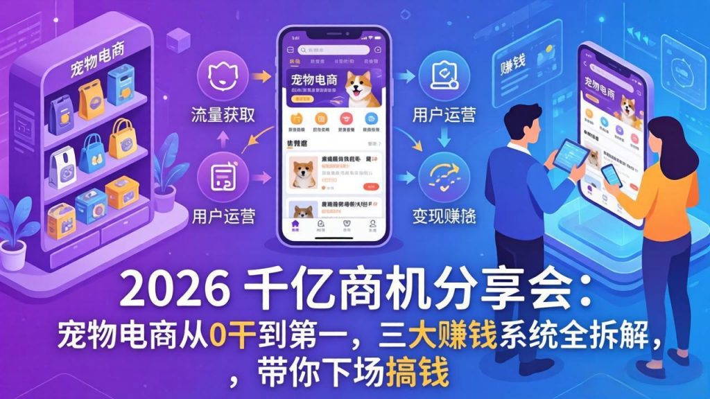 2026 千亿商机分享会：宠物电商从0干到第一，三大赚钱系统全拆解，带你下场搞钱-孔明聊项目
