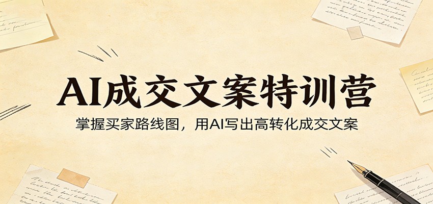 AI成交文案特训营：掌握买家路线图，用AI写出高转化成交文案-孔明聊项目