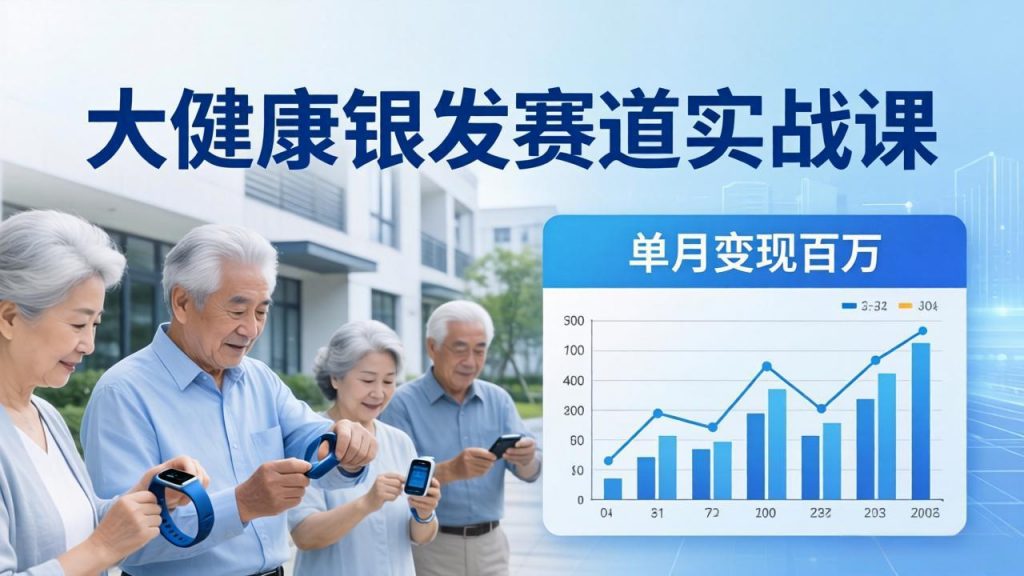 大健康银发赛道实战课：拆解视频号线索型 IP 单月变现百万逻辑，教你精准获客高效变现-孔明聊项目