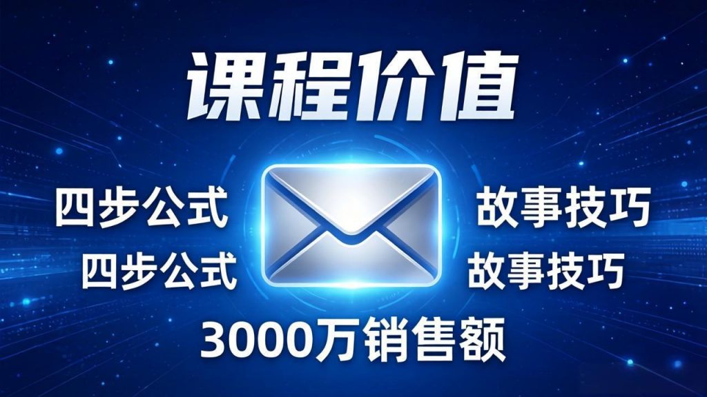 高效邮件销售课：15分钟写出高转化邮件，四步公式+故事技巧，3000万销售额玩法拆解-孔明聊项目