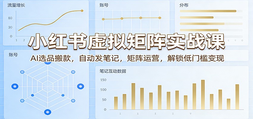 小红书虚拟矩阵实战课：AI选品搬款，自动发笔记，矩阵运营，解锁低门槛变现-孔明聊项目