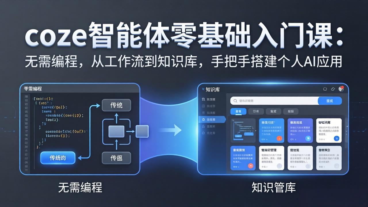 coze智能体零基础入门课：无需编程，从工作流到知识库，手把手搭建个人AI应用-孔明聊项目