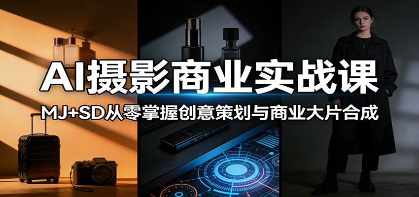 AI摄影商业实战课：MJ+SD从零掌握创意策划与商业大片合成-孔明聊项目