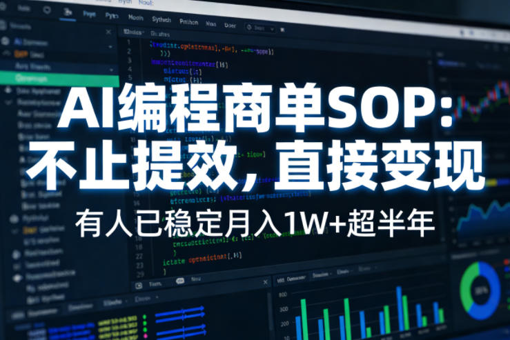 AI编程商单SOP，AI编程不能只给工作提效，还要直接变现，有人已经稳定月入1W+半年了-孔明聊项目