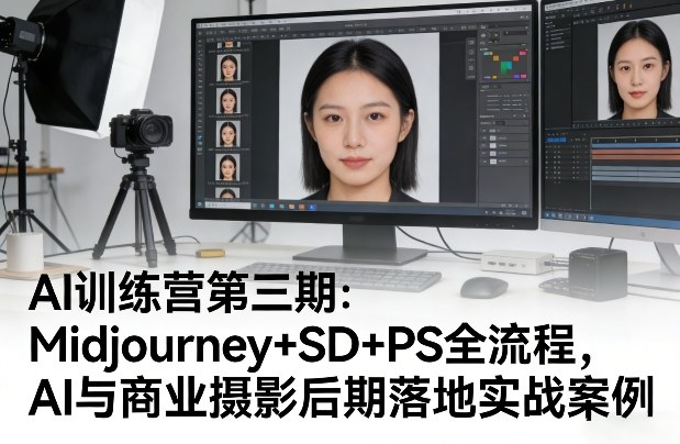 AI训练营第三期：Midjourney+SD+PS全流程，AI与商业摄影后期落地实战案例-孔明聊项目