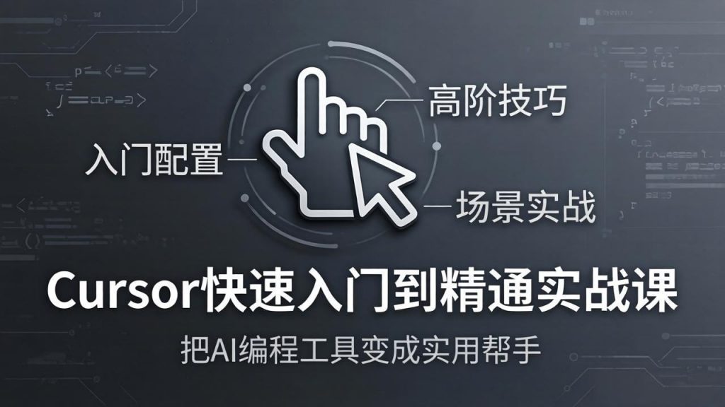Cursor快速入门到精通实战课：入门配置+高阶技巧+场景实战，把AI编程工具变成实用帮手-孔明聊项目