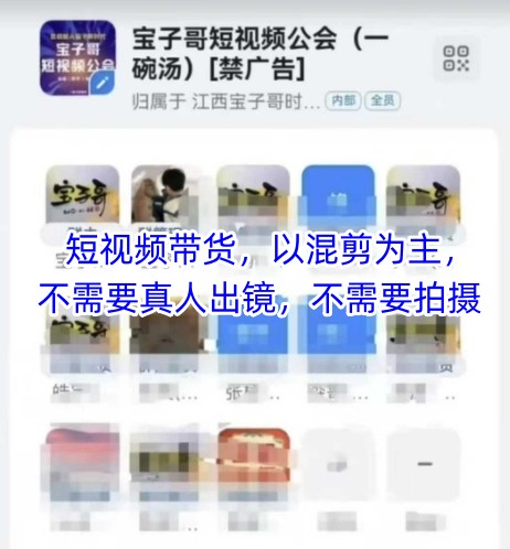 宝子哥头部团队短视频带货，以混剪为主，不需要真人出镜，不需要拍摄【更新26年3月】-孔明聊项目