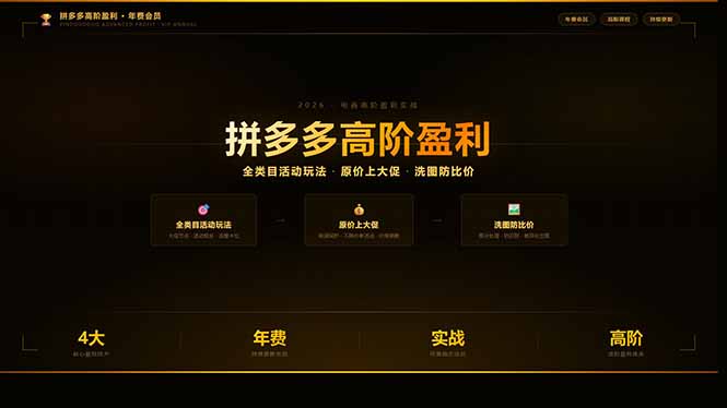 拼多多高阶盈利年费会员(更新3月31-孔明聊项目