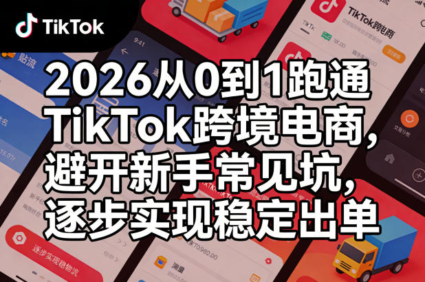 2026从0到1跑通TikTok跨境电商，避开新手常见坑，逐步实现稳定出单-孔明聊项目