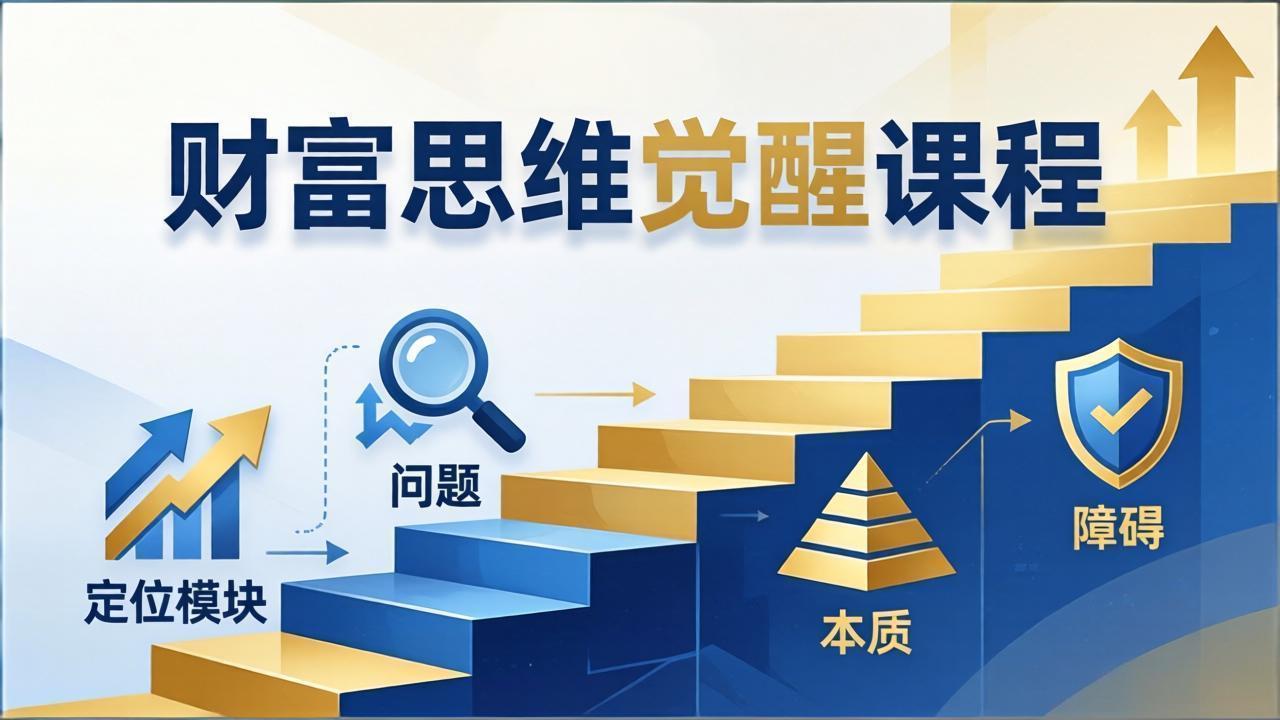 财富思维觉醒第十期：3天大课四大模块，精准定位问题看清本质，扫清人生障碍-孔明聊项目