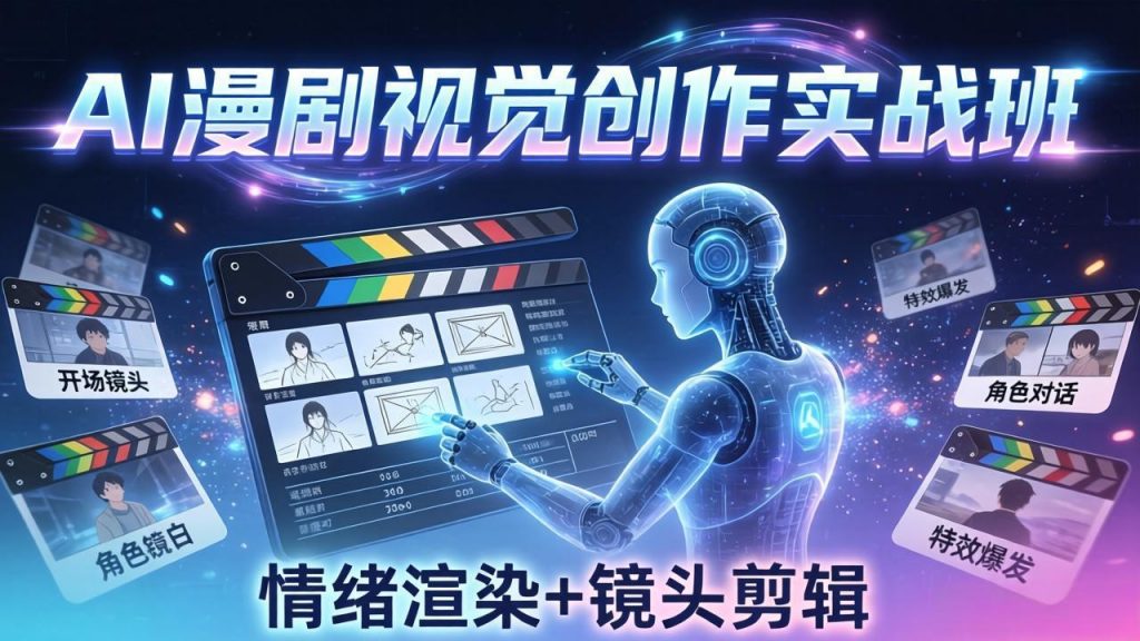 AI漫剧视觉导演思维实战班，从脚本到成片全掌握，分镜设计情绪渲染一站学会-孔明聊项目