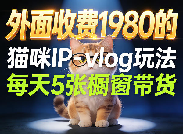 宠物赛道猫咪IP-vlog玩法，26条视频涨粉29W，每天5张橱窗带货拆解-孔明聊项目