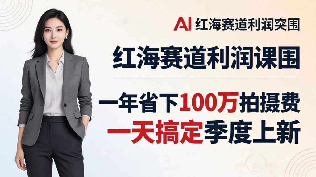 服装老板AI模特图课：一年省下100万拍摄费，一天搞定季度上新，红海赛道利润突围-孔明聊项目