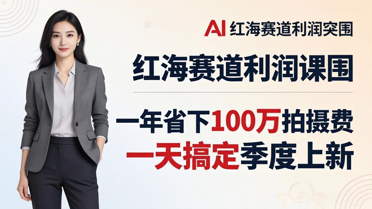 服装老板AI模特图课：一年省下100万拍摄费，一天搞定季度上新，红海赛道利润突围-孔明聊项目