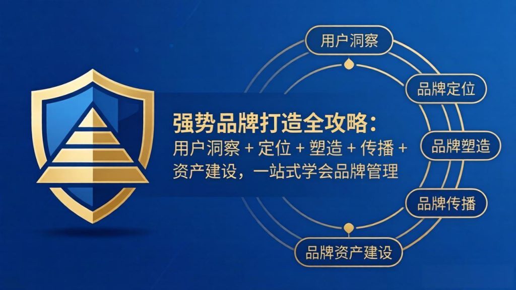 强势品牌打造全攻略：用户洞察 + 定位 + 塑造 + 传播 + 资产建设，一站式学会品牌管理-孔明聊项目