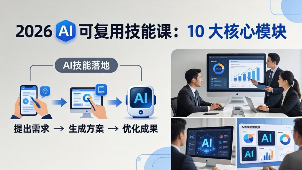 2026AI可复用技能-4月新课：10大核心模块，手把手教你把AI用进工作、产出成果-孔明聊项目