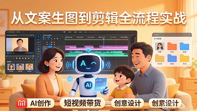 原创 AI 剧情短视频带货：AI+家庭剧情+带货广告，从文案生图到剪辑全流程实战-孔明聊项目