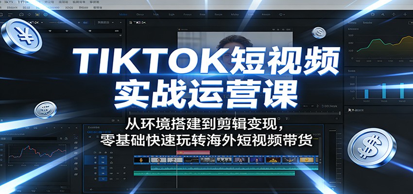 TIKTOK短视频实战运营课：从环境搭建到剪辑变现，零基础快速玩转海外短视频带货-孔明聊项目