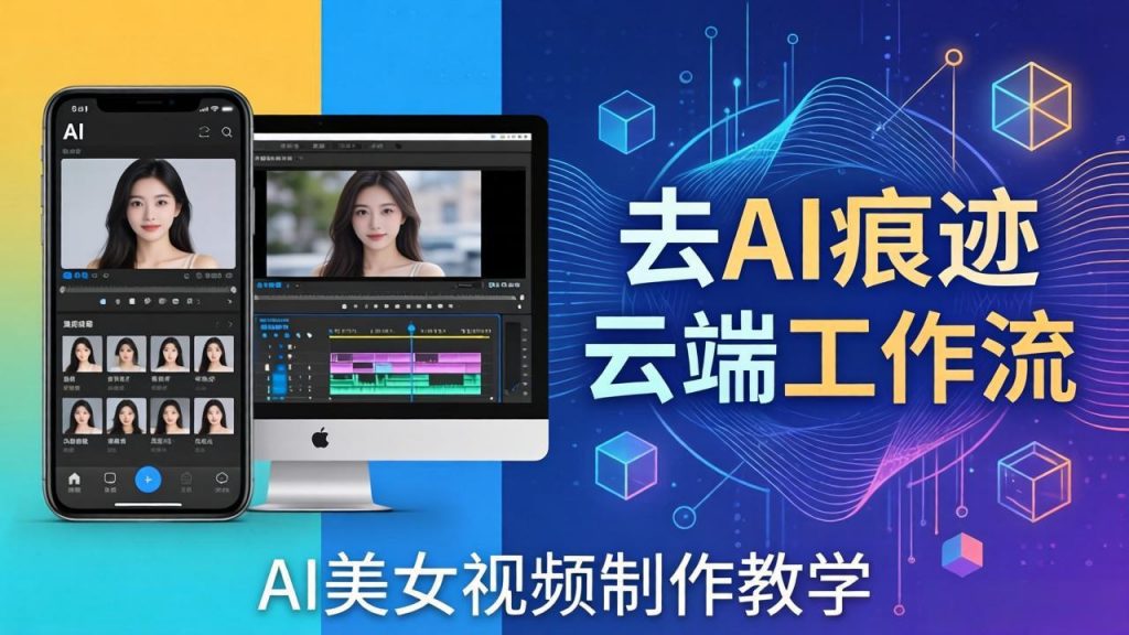 AI美女视频制作教学：去AI痕迹，云端工作流出图，手机电脑均可，不需要配置-孔明聊项目