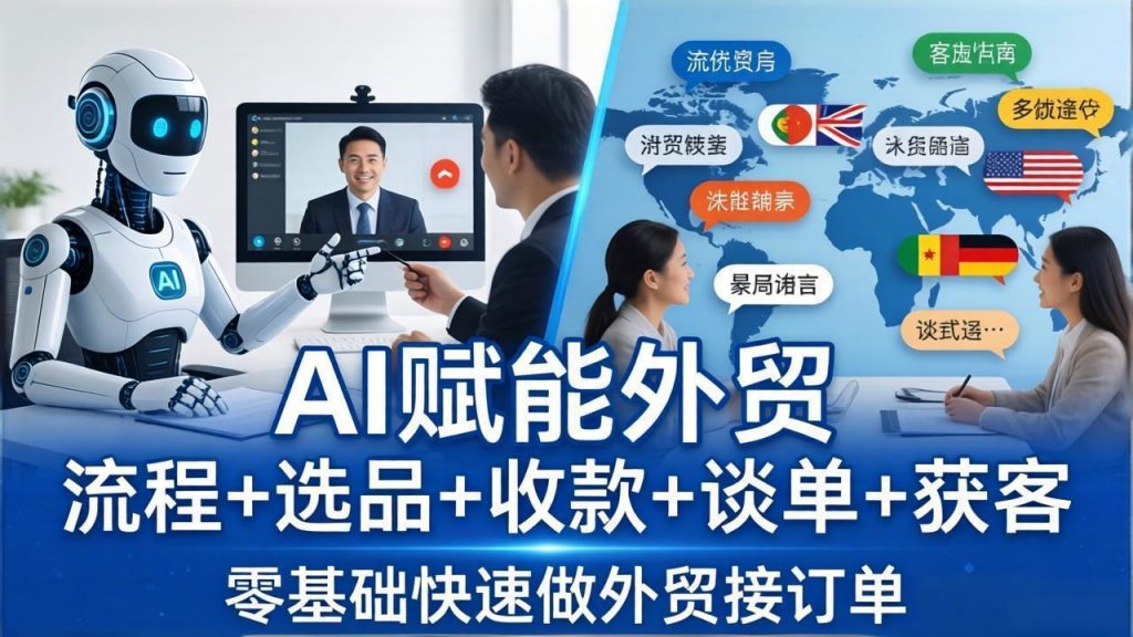 外贸+AI实战课：流程+选品+收款+谈单+获客，零基础快速做外贸接订单-孔明聊项目