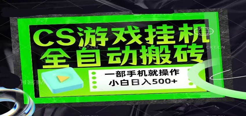 CSGO游戏挂机捡漏搬砖，超稳定的项目，带领1000+小白实现日入500+-孔明聊项目