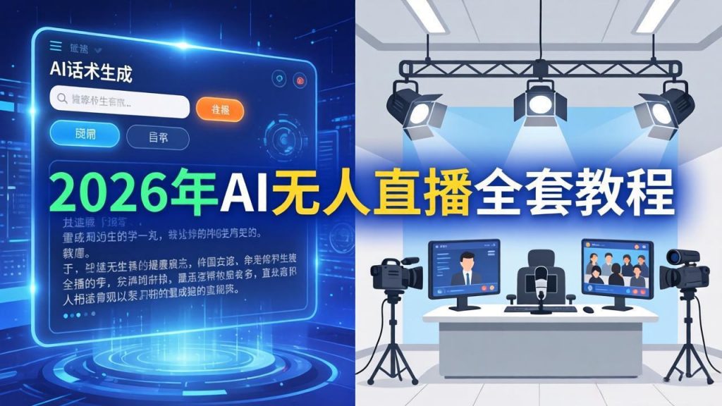 2026年AI无人直播全套教程：OBS安装+软件配置+直播间搭建+话术生成+一键开播实操-孔明聊项目