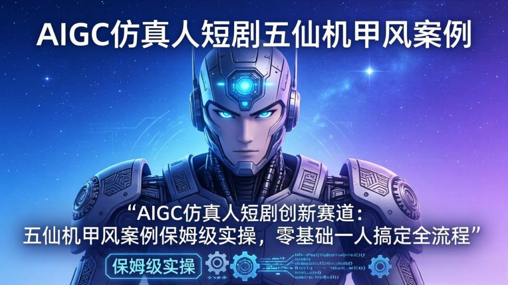 AIGC仿真人短剧创新赛道：五仙机甲风案例保姆级实操，零基础一人搞定全流程-孔明聊项目
