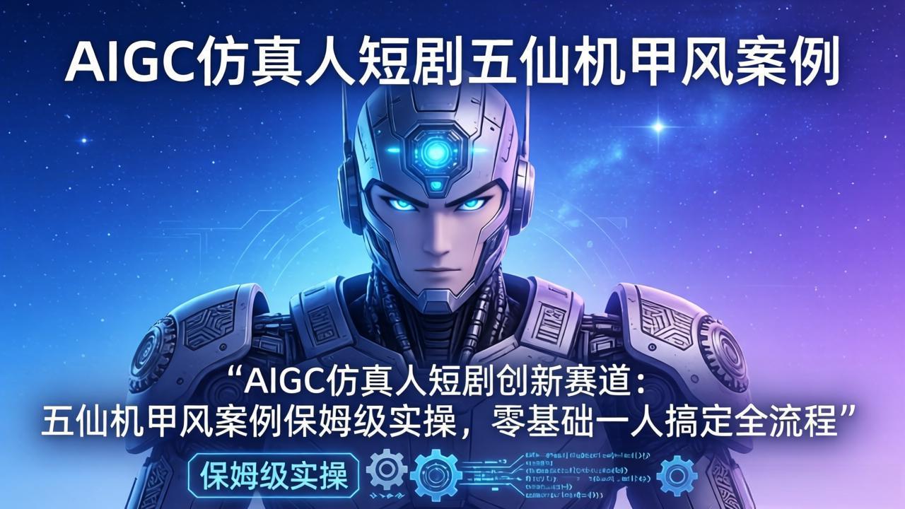 AIGC仿真人短剧创新赛道：五仙机甲风案例保姆级实操，零基础一人搞定全流程-孔明聊项目