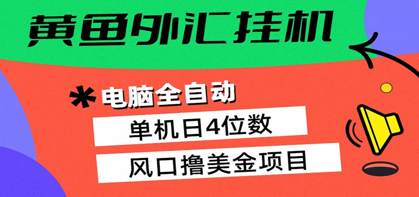 黄鱼外汇挂机：全自动赚美金、自动交易、风口项目-孔明聊项目