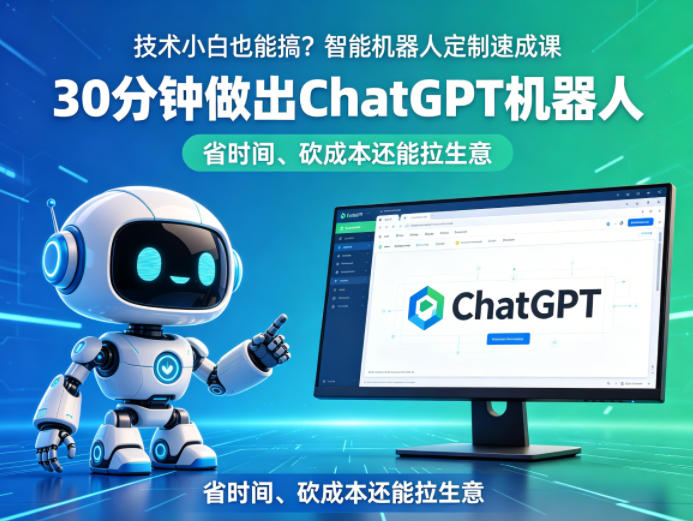 技术小白也能搞？智能机器人定制速成课，30分钟做出ChatGPT机器人，省时间、砍成本还能拉生意-孔明聊项目
