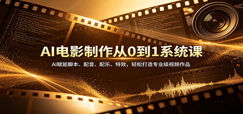 AI电影制作从0到1系统课：AI赋能脚本、配音、配乐、特效，轻松打造专业级视频作品-孔明聊项目