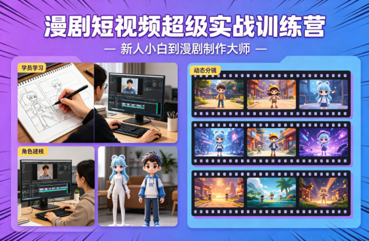 漫剧短视频超级实战训练营，新人小白到漫剧制作大师-孔明聊项目