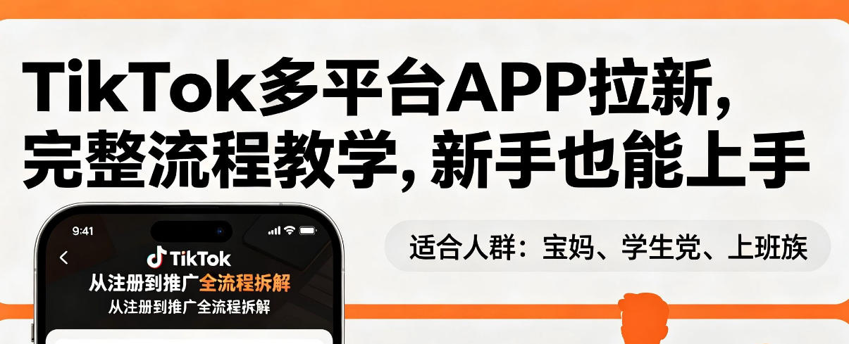 TikTok多平台APP拉新，完整流程教学，新手也能上手，轻松出海搞美金-孔明聊项目