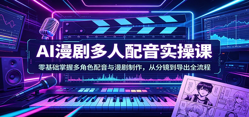 AI漫剧多人配音实操课：零基础掌握多角色配音与漫剧制作，从分镜到导出全流程-孔明聊项目