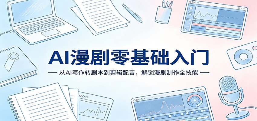 AI漫剧零基础入门：从AI写作转剧本到剪辑配音，解锁漫剧制作全技能-孔明聊项目