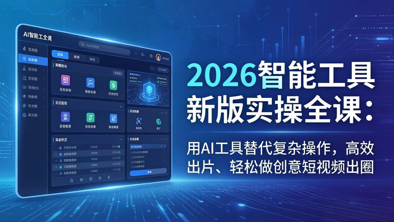 2026智能工具新版实操全课：用AI工具替代复杂操作，高效出片、轻松做创意短视频出圈-孔明聊项目