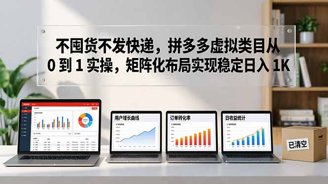 不囤货不发快递，拼多多虚拟类目从 0 到 1 实操，矩阵化布局实现稳定日入 1K-孔明聊项目