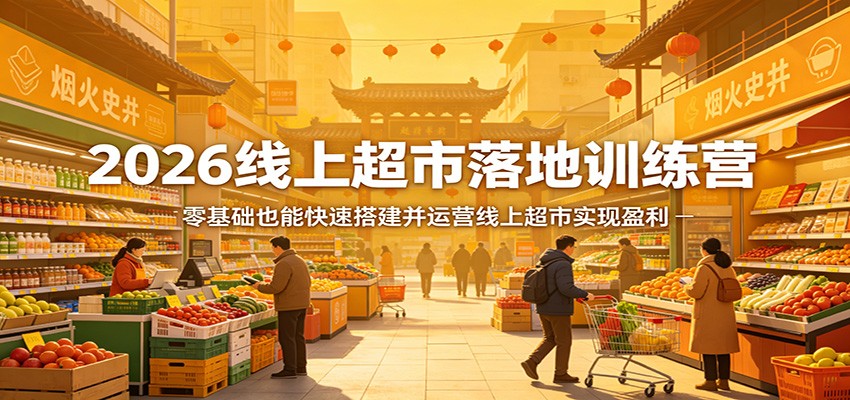2026线上超市落地训练营，零基础也能快速搭建并运营线上超市实现盈利-孔明聊项目