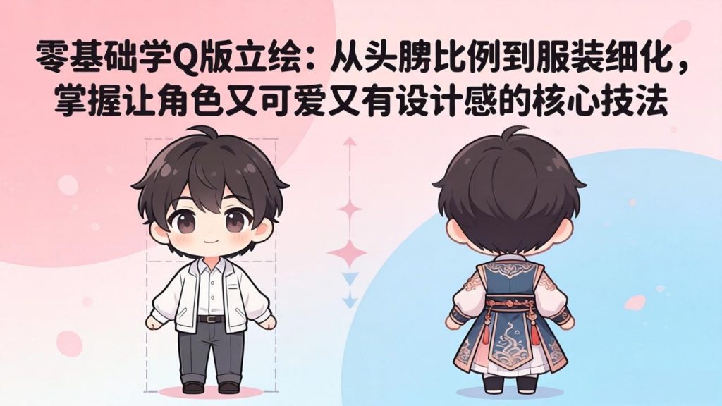 零基础学Q版立绘：从头身比例到服装细化，掌握让角色又可爱又有设计感的核心技法-孔明聊项目