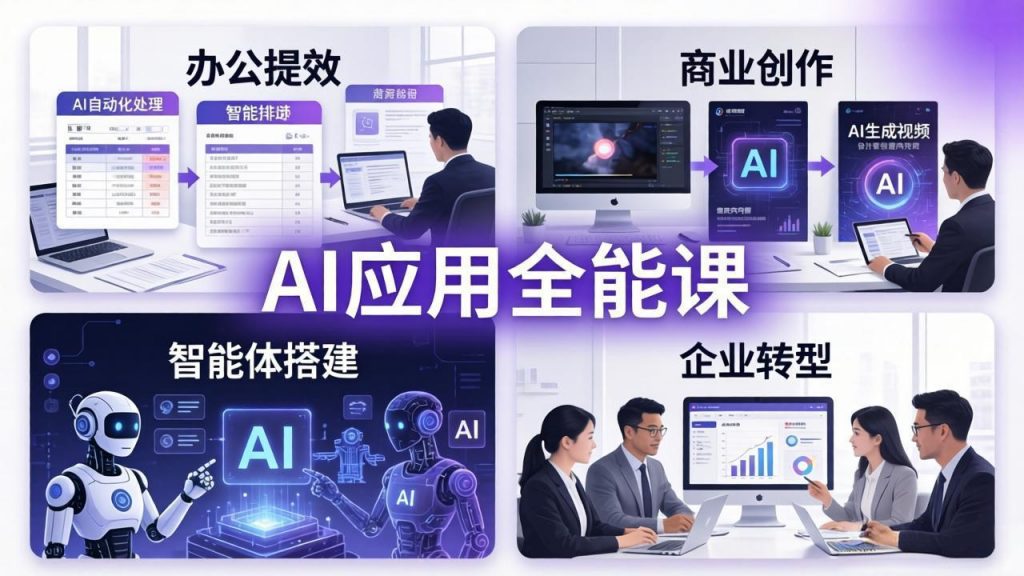 AIGC 应用师全能课-更新：办公提效、商业创作、智能体搭建、企业转型，一站式学会AI应用-孔明聊项目
