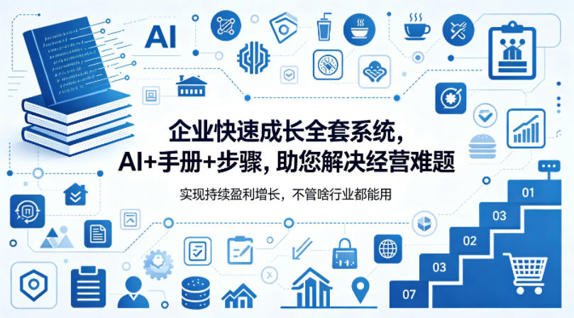 企业快速成长全套系统，AI+手册+步骤，助您解决经营难题，实现持续盈利增长，不管啥行业都能用-孔明聊项目