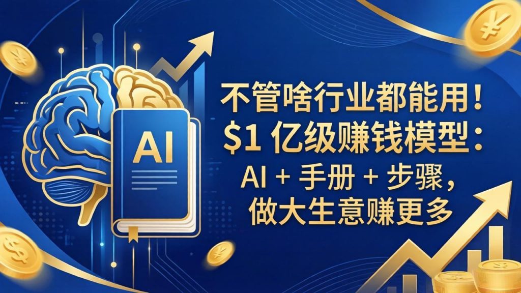 不管啥行业都能用！$1 亿级赚钱模型：AI + 手册 + 步骤，做大生意赚更多-孔明聊项目