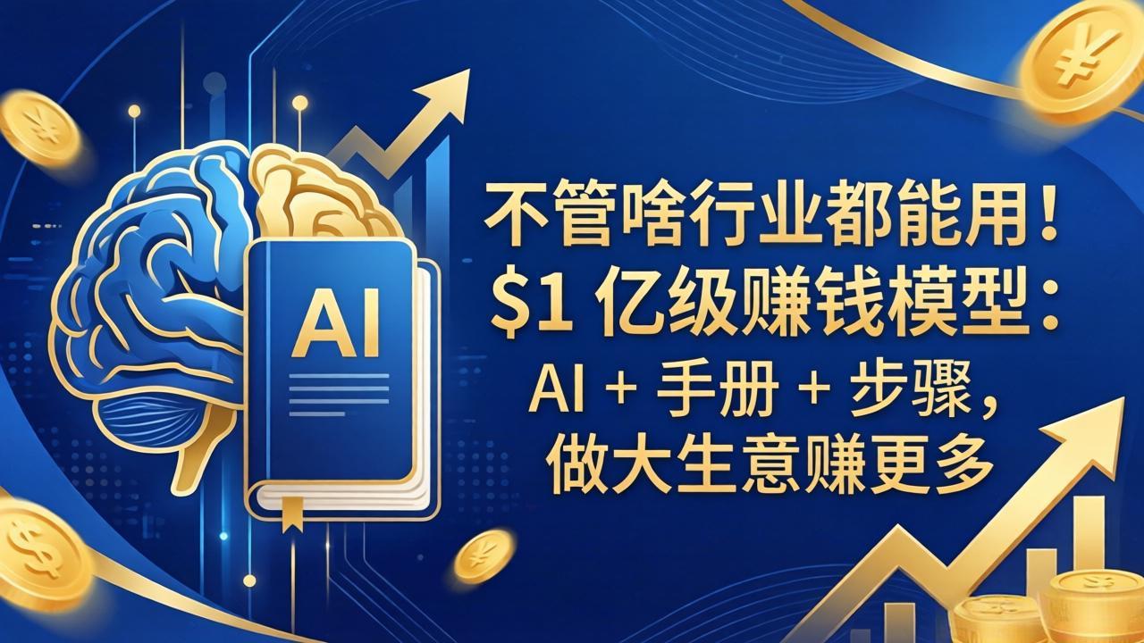 不管啥行业都能用！$1 亿级赚钱模型：AI + 手册 + 步骤，做大生意赚更多-孔明聊项目