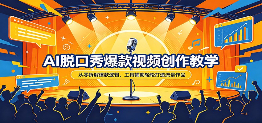 AI脱口秀爆款视频创作教学：从零拆解爆款逻辑，工具辅助轻松打造流量作品-孔明聊项目