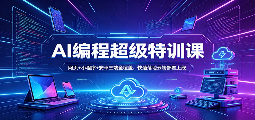 AI编程超级特训课：网页+小程序+安卓三端全覆盖，快速落地云端部署上线-孔明聊项目