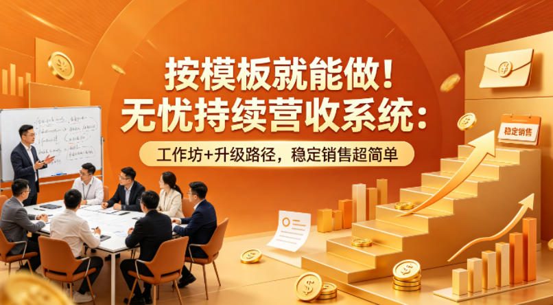 按模板就能做！无忧持续营收系统：工作坊+升级路径，稳定销售超简单【原创双语字幕】-孔明聊项目