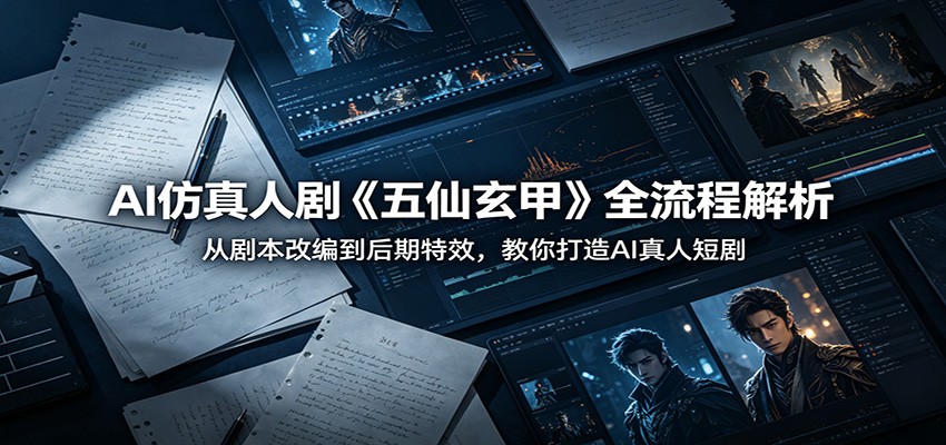 AI仿真人剧《五仙玄甲》全流程解析：从剧本改编到后期特效，教你打造AI真人短剧-孔明聊项目