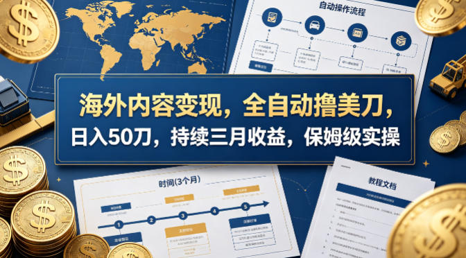 海外内容变现，全自动撸美刀，日入50刀，持续三月收益，保姆级实操【揭秘】-孔明聊项目