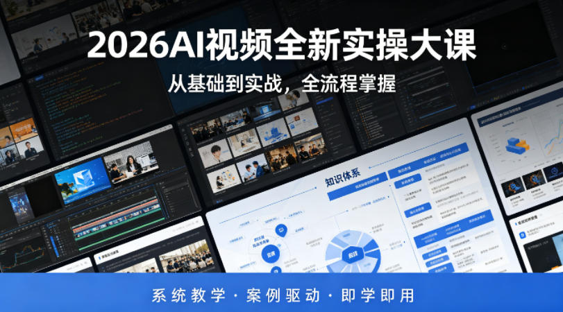 2026AI视频全新实操大课，从基础到实战，全流程掌握，系统教学·案例驱动·即学即用-孔明聊项目